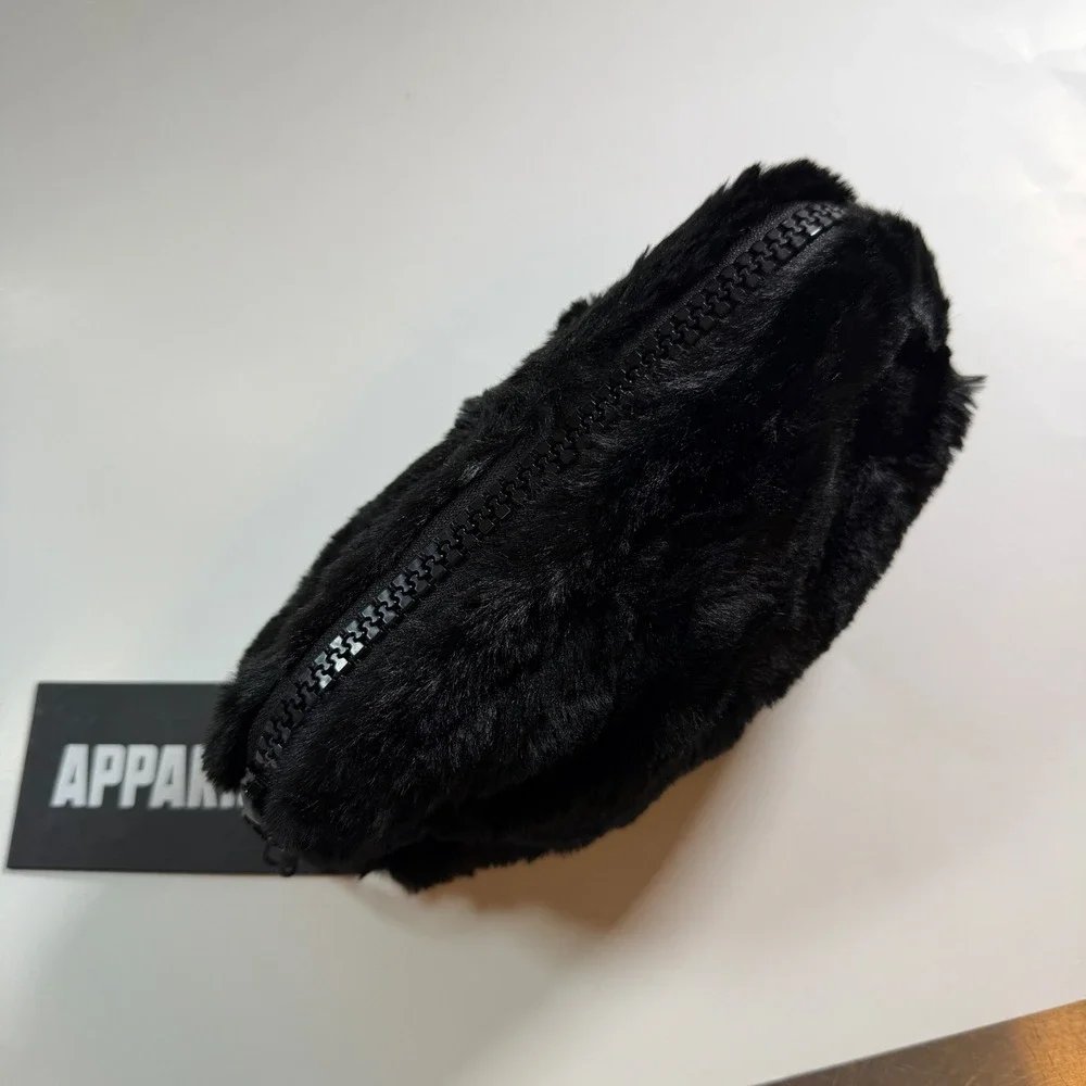 Apparis Faux Fur Pouch and Scrunchie Set OS Black Pink White New